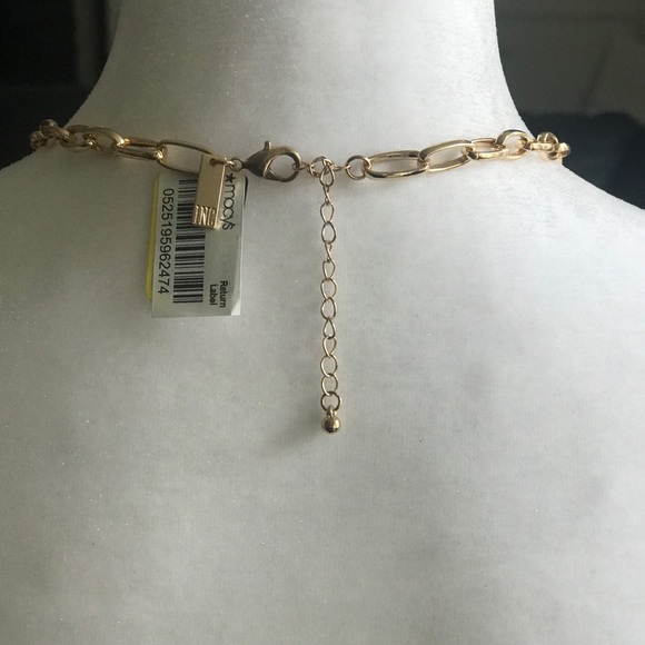 INC BRILLIANT GoldTone Chain Necklace with center circular design NEW WITH TAGS - Picture 6 of 12